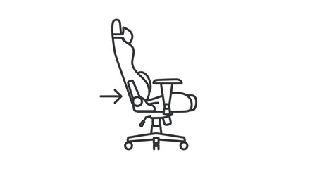 Ergonomic Gaming Chair Outline with Adjustable Lumbar Support and Headrest.