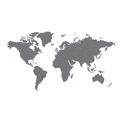 A world map with white background
