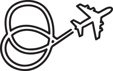 Submarine Periscope Emerging from Water Surface Line Art