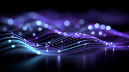 Layered Digital Waves Representing Connectivity, IoT Networks and Continuous Data Streams.
