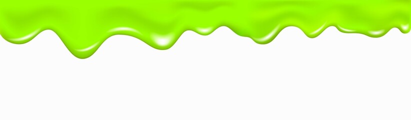 Green dripping slime texture, flowing paint, splash of juice.