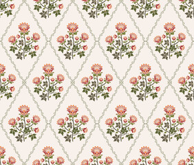 Vector Hand drawn colourful geometric flowers Motifs African boho paisley, seamless patterns with floral for fabric Ethnic Indian Pattern, textiles, clothing, wrapping paper, backdrop, banner.
