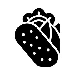 Illustration of a black burrito a popular and tasty mexican dish