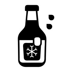 Vector art of refreshing cold drink bottle icon, ideal for summer or beverage designs