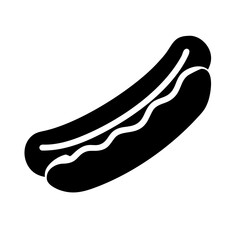 Vector art of hot dog with mustard, a classic fast food snack for lunch or dinner