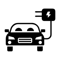 Illustration of an electric car charging, , perfect for ecofriendly transportation designs