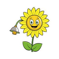 sunflower cartoon character