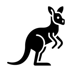 Illustration of a kangaroo, a marsupial with powerful hind legs and a long tail