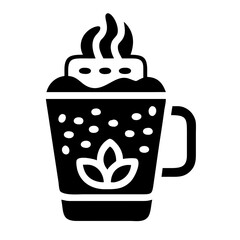 Vector art of cozy coffee cup icon, a symbol of warmth and comfort in every sip