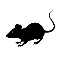 Vector art of silhouette of a black rat, creating a simple and modern design element