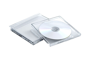 Fototapeta premium Two clear plastic CD cases, one slightly angled atop the other, holding a CD