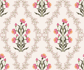 Vector Hand drawn colourful geometric flowers Motifs African boho paisley, seamless patterns with floral for fabric Ethnic Indian Pattern, textiles, clothing, wrapping paper, backdrop, banner.
