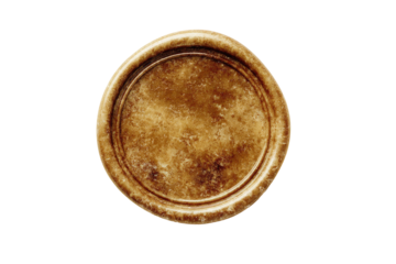 Circular, light brown, textured disc.  Ornate,  smooth edge