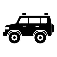 Obraz premium Vector art of black suv car, a versatile vehicle for offroad adventures and family trips