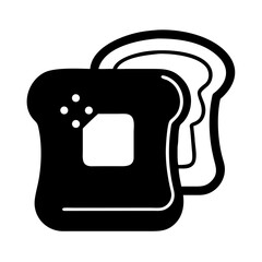 Vector art of buttered toast slices, delicious breakfast with bread and butter icon