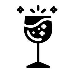 Vector art of festive wine glass with sparkling stars, perfect for celebrations and special occasions