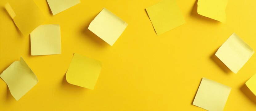 stickers scattered on a yellow background