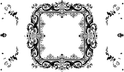 Elegant vintage floral frame design with decorative swirls, perfect for invitations, announcements, or adding a touch of classic style to any project