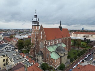 Kazimierz - Kraków - Polska - żydowska dzielnica Krakowa nagrana z drona