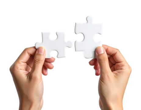 hand holding puzzle piece