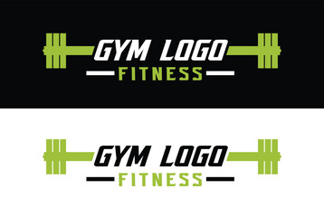 Gym and Fitness Logo Vector - fitness gym logo with barbell.