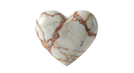 Heart Shaped Marble isolated on white transparent background, Heart Shaped Made of Marble Texture PNG 