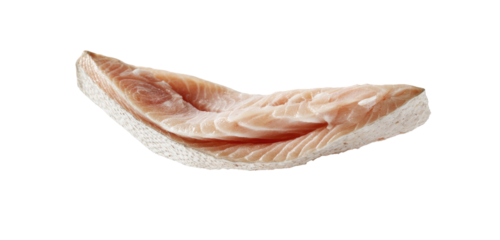 Raw fish fillet, light peach color,  isolated