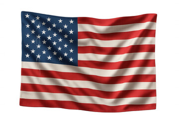 Obraz premium United states national flag with stars and stripes waving on a transparent background, representing patriotism and freedom