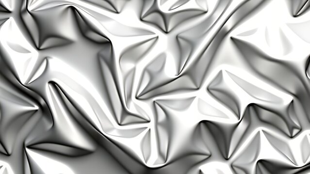 Silver aluminum foil crinkled reflective texture