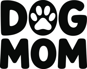 Obraz premium Dog Mom Paw Print Vector Illustration Isolated
