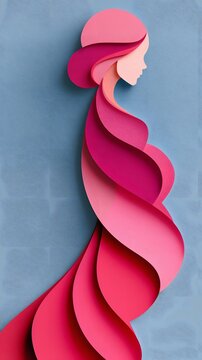 Pregnant woman paper art illustrating pregnancy and motherhood