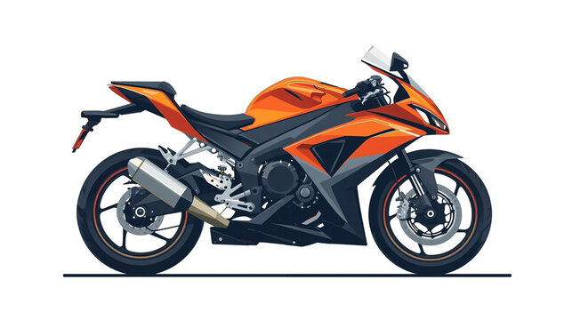 orange sport motorcycle on white background clip art preview