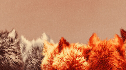 fluffy animal fur ears backdrop in neutral tones 