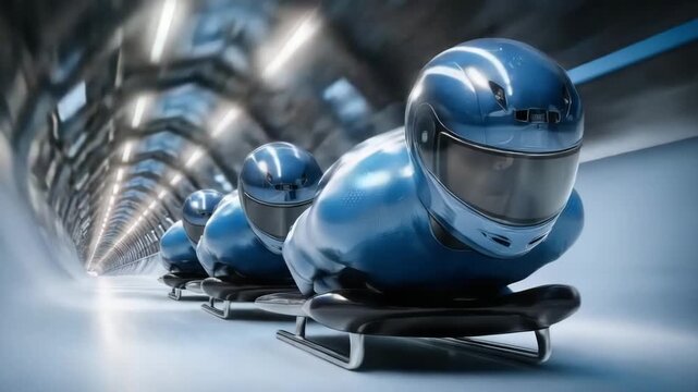 Bobsled team speeds through icy track in thrilling competition