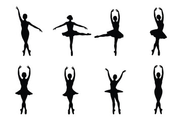 Vector art of silhouette of a ballerina dancing