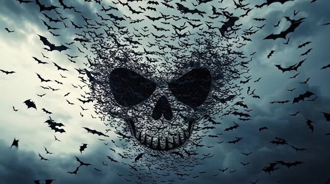 A terrible huge skull composed of many blind mice. An interesting Halloween creation.