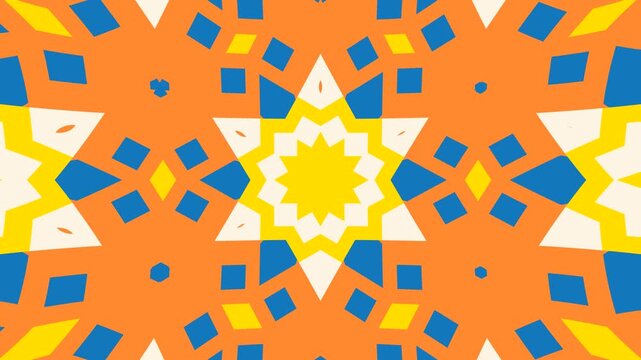 Fluid kaleidoscope animation of interconnected hexagons and flat geometric forms, providing a versatile seamless loop for website hero sections or app loading screens