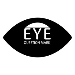 Eye with a hat and the text question mark graphic illustration