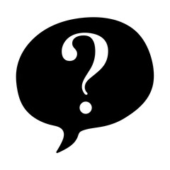 Question Mark in Speech Bubble Icon Symbol of Uncertainty and Inquiry