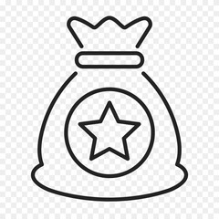 bag with star line icon
