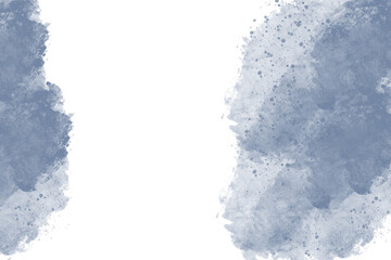 Gray watercolor splash isolated on transparent background, abstract illustration