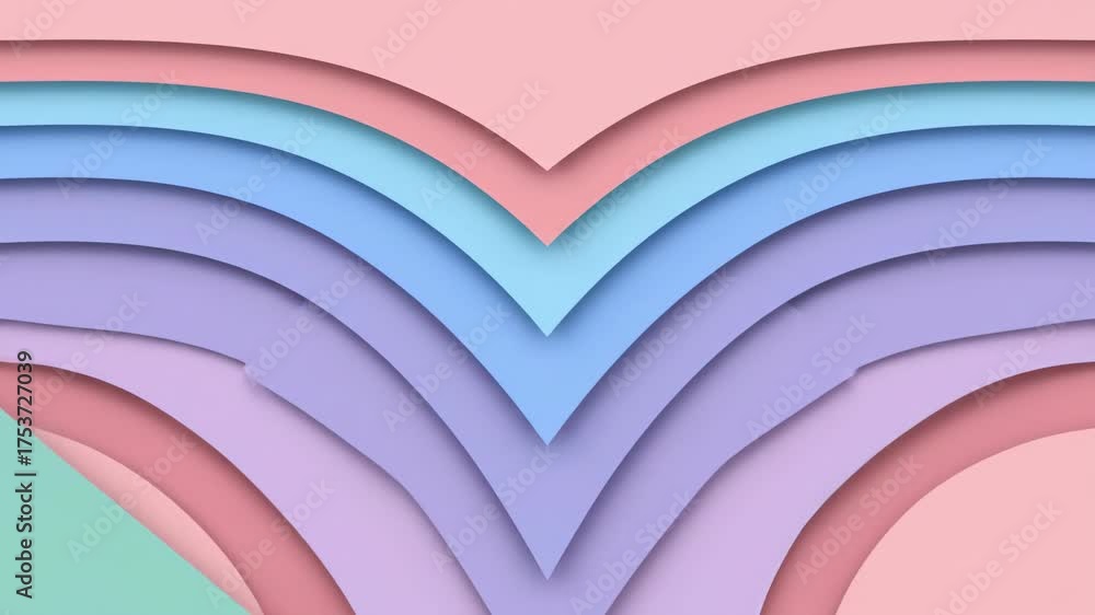 Canvas Prints seamlessly looping video of layered abstract geometric shapes slowly rising and descending in soft p