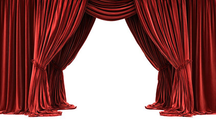 Crimson velvet theater curtains