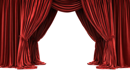 Crimson velvet theater curtains