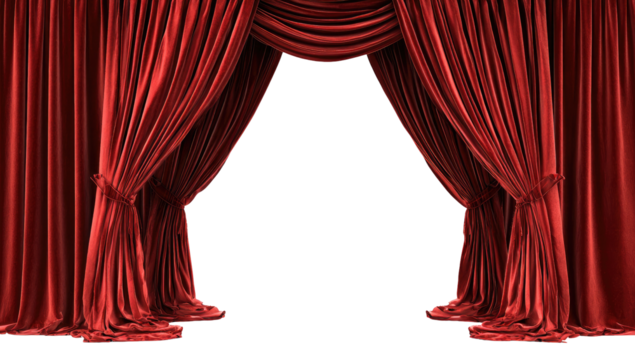 Crimson velvet theater curtains