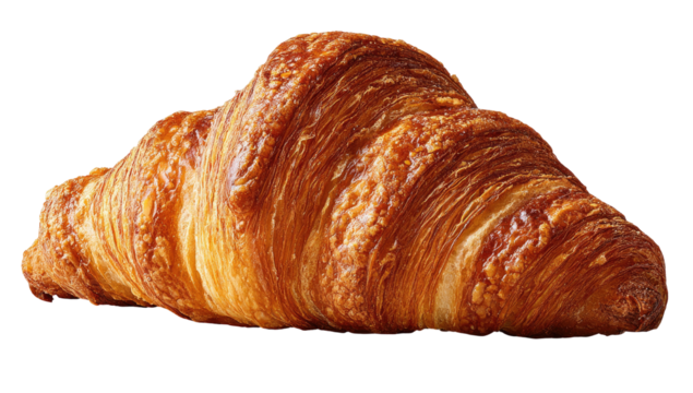 Golden-brown croissant, layered, and crispy