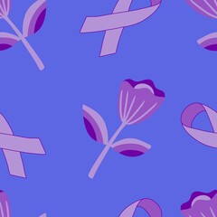 Breast cancer month seamless pink ribbon day mammogram pattern for medical accessories and medicine textiles