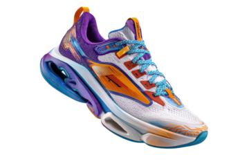 Vibrant athletic shoe with chunky sole