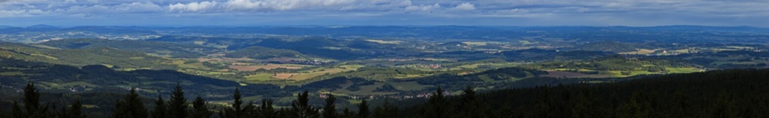Obraz premium View from the lookout tower in Javornik, South Bohemian Region, Czech Republic, Europe 