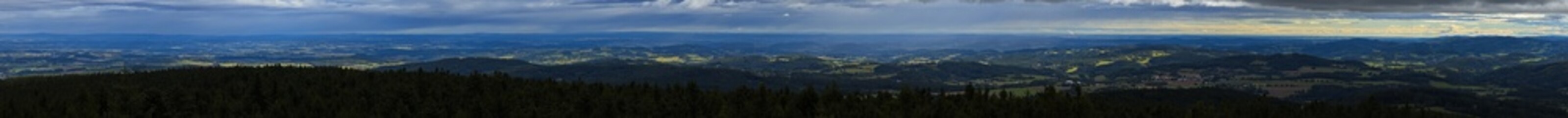Fototapeta premium View from the lookout tower in Javornik, South Bohemian Region, Czech Republic, Europe 